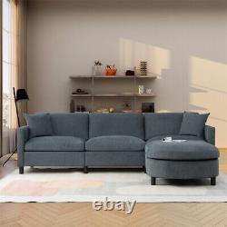 108 Modern Comfy Chenille L-Shaped Modular Sectional Sofa 4 Seat Couch Set