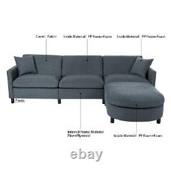 108 Modern Comfy Chenille L-Shaped Modular Sectional Sofa 4 Seat Couch Set