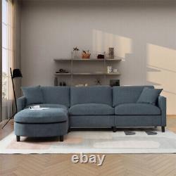 108 Modern Comfy Chenille L-Shaped Modular Sectional Sofa 4 Seat Couch Set