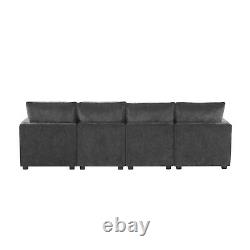 11057 Modern Modular 6 Seat Chenille Sectional Couch Set with 2 Pillows