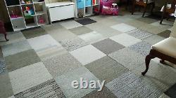 288 sq ft Brand New Carpet Tile Square Tiles Gray Black Silver Modular Assorted
