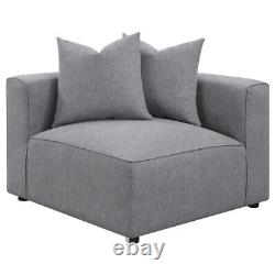 4 Pc Grey Gray Modular Sofa Sectional With Ottoman Living Room Furniture