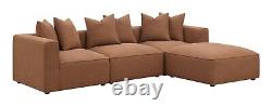 4 Pc Grey Gray Modular Sofa Sectional With Ottoman Living Room Furniture