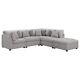 5 Pc Polyester Grey Gray Modular Sofa Sectional Ottoman Livingroom Furniture Set