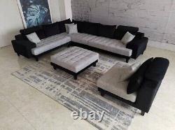 5-Piece Contemporary Microfiber Sectional Sofa Set S150R (Custom made options)