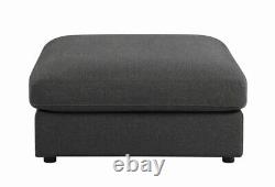6 Pc Linen Blend Charcoal Grey Modular Sofa Sectional Living Room Furniture Set