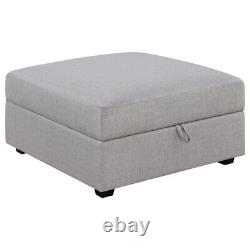 6 Pc Polyester Grey Gray Modular Sofa Sectional Ottoman Livingroom Furniture Set