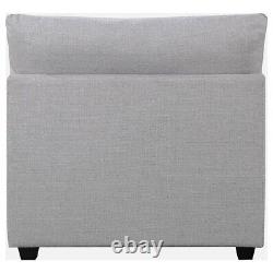 6 Pc Polyester Grey Gray Modular Sofa Sectional Ottoman Livingroom Furniture Set