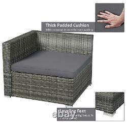 7 Piece Rattan Wicker Garden Outdoor Furniture Modular Sectional Patio Sofa Set