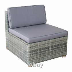 7 Piece Rattan Wicker Garden Outdoor Furniture Modular Sectional Patio Sofa Set