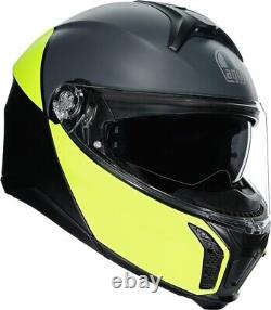 AGV Tour Balance Helmet (Large, Matte Black/Fluorescent YellowithGray)