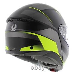 AGV Tourmodular Modular Motorcycle Helmet Perception Matt Black Grey Yellow. New