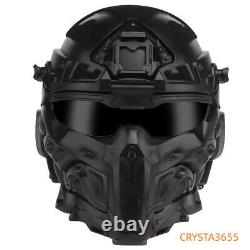 Assault Tactical Helmet With Built-in Headset Anti-fog Fan Modular Black Lens Set