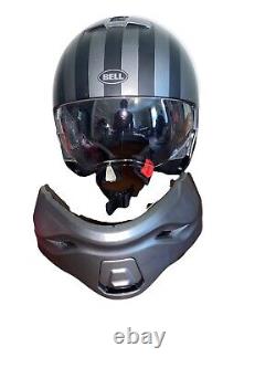 BELL BROOZER Star Print Matte Black Gray Helmet Removable Face Shield Visors Bag