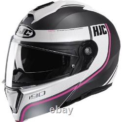Black/Grey/White/Pink Sz L HJC i90 Davan Modular Helmet