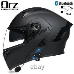 Bluetooth Flip Up Moto Helmet Modular Full Face Dual Motorcycle Lens Helmet DOT