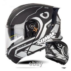Bluetooth Flip Up Motorbike Helmets Full Face Dual lens ATV Modular Helmet DOT