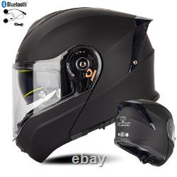 Bluetooth Flip Up Motorbike Helmets Full Face Dual lens ATV Modular Helmet DOT