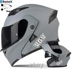 Bluetooth Flip Up Motorcycle Helmets ATV Crash Motorbike Modular Helmet DOT