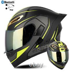 Bluetooth Modular Flip Up Motorcycle Helmet ATV Face Face Helmet DOT+Sun Vison