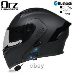 Bluetooth Modular Flip Up Motorcycle Helmet Full Face Dual Visor Helmet DOT
