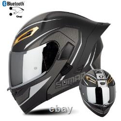 Bluetooth Modular Flip Up Motorcycle Helmets Dual Lens FULL FACE Helmet DOT