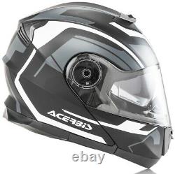 Casco Helmet Moto Modulare Apribile Acerbis Serel Nero Grigio Black Grey Tg M
