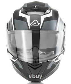 Casco Helmet Moto Modulare Apribile Acerbis Serel Nero Grigio Black Grey Tg XL