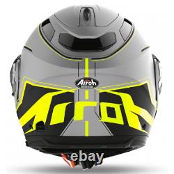 Casco moto Airoh Phantom s Beat Grey yellow black flip up helmet casque modular