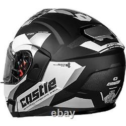 CastleX Atom SV Transcend Modular Snowmobile Helmet in White/Black/Gray Size