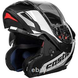 CastleX Atom SV Transcend Modular Snowmobile Helmet in White/Black/Gray Size