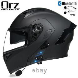 DOT Bluetooth Flip Up Motorcycle Helmet Full Face Dual Lens Modular Crash Helmet