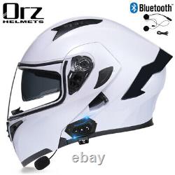 DOT Bluetooth Flip Up Motorcycle Helmet Full Face Dual Lens Modular Crash Helmet