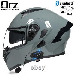 DOT Bluetooth Flip Up Motorcycle HelmetDual Visor ATV Off Road Modular Helmet