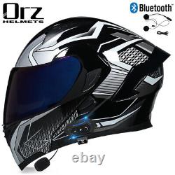 DOT Bluetooth Flip Up Motorcycle HelmetDual Visor ATV Off Road Modular Helmet