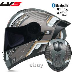 DOT Bluetooth Flip up Motorcycle Helmet Dual Lens Street Off Road Moto Helmet