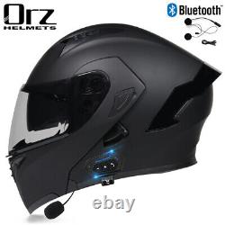 DOT Bluetooth Modular Flip Up Motorcycle Helmet Full Face Dual Visor Len Helmet