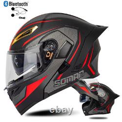 DOT Bluetooth Modular Flip Up Motorcycle Helmets Moto Dual Lens FULL FACE Helmet