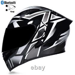 DOT Bluetooth Modular Motocycle Helmet Lens Motorbike Flip Up Full Face Helmet