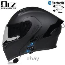 DOT Bluetooth Motorcycle Helmet Full Face Dual Visor Modular Flip Up Helmet