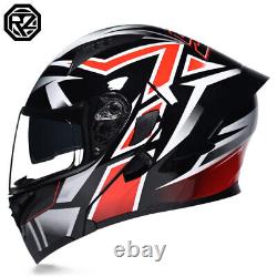 DOT Flip Up Motocycle Helmet Modular Dual Lens ATV Full Face Bluetooth Helmet