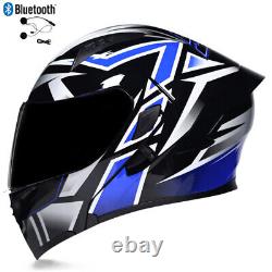 DOT Flip Up Motocycle Helmet Modular Dual Lens ATV Full Face Bluetooth Helmet