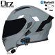 Dot Modular Motorcycle Bluetooth Helmet Full Face Dual Visor Flip Up Moto Grey