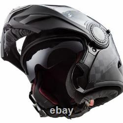 FF313 Vortex Urban Commuter Motorcycle Motorbike Carbon Solid Flip-up Helmet
