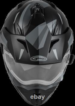 Gmax GM-11 Snow Helmet Ripcord Graphic Matte Black Grey Electric Shield Size 2XL