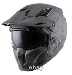 Gray Night Modular Flip Up Matt Finish Full Face Safety Helmet Dot Standard