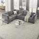 Grey Chenille L Shape Modular Diy Sectional Sofa, Includes 3 Chair And 3 Corner