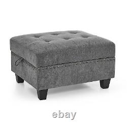 Grey Chenille L shape Modular DIY Sectional Sofa, includes 3 Chair and 3 Corner