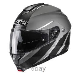 HJC C91 Tero Black Grey Flip Modular Smart HJC Ready Motorcycle Motorbike Helmet