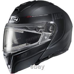 HJC Semi-Flat Black/Dark Gray i90 Devan Modular Snow Helmet-Electric (Small)